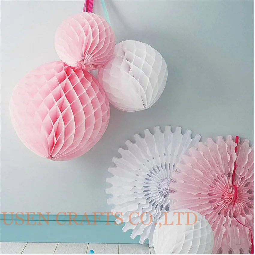 

3 pcs 8inch=20cm Decorative Flowers Paper Lantern Honeycomb Balls For Wedding , Kids Birthday Decoration