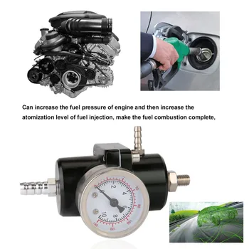 

Universal 0-140 PSI Fuel Pressure Regulator with Adjustable Gauge Hose Kit Professional Oil Pressure Regulator