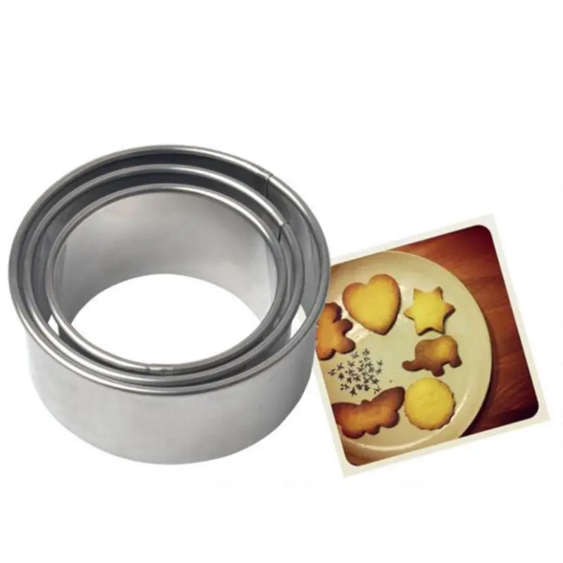 

3pcs/set Stainless Steel Round Dumplings Wrappers Molds Set Cutter Maker Tools Round Cookie Pastry Wrapper Dough Cutting Tool