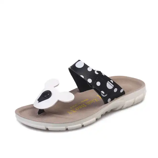 Women Summer Non Slip Shoe Woman Outdoor Beach Slippers Cute Mickey Mouse Sandal