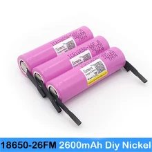 

2018 New 100% Original For 18650 2600mah battery ICR1865026FM Liion 3.7V rechargeable battery + DIY Nickel sheet Turmera May17