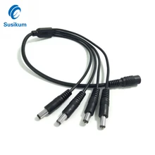 10 шт. DC 1 Женский до 4 Мужской Силовой сплиттер Кабель-адаптер 5,5 мм* 2,1 мм DC разъем питания CCTV сплиттер камеры кабель