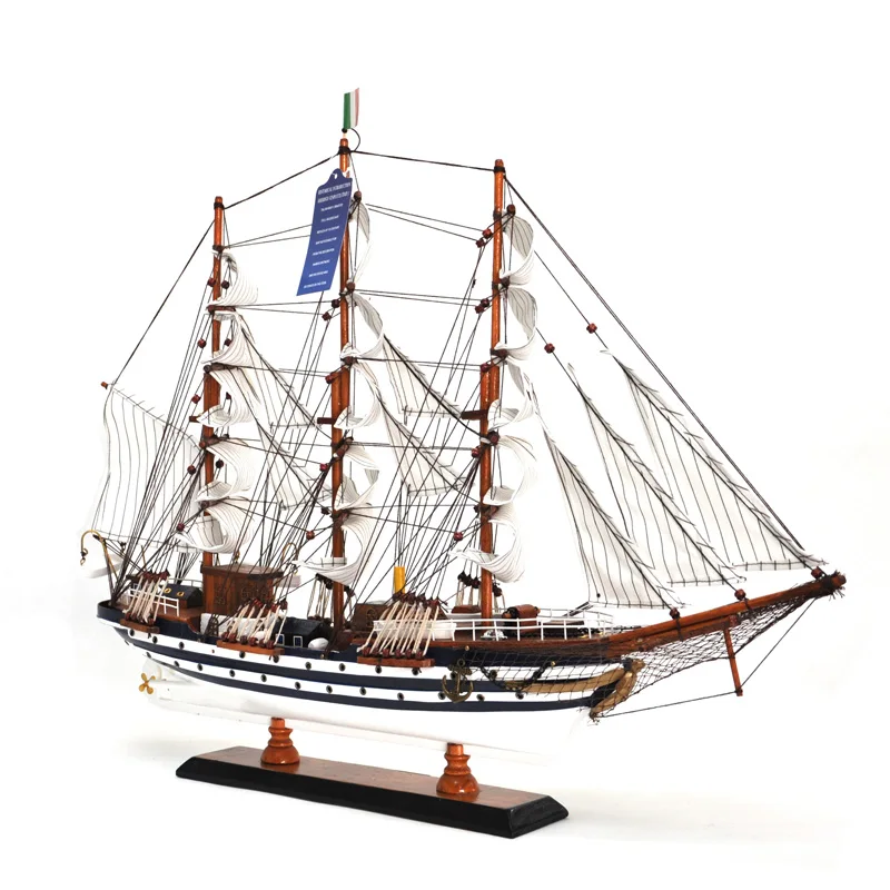 LUCKK 65 см AMERIGO VESPUCCI деревянная модель парусной лодки современный домашний интерьер украшения аксессуары ручной работы корабль игрушки орнамент