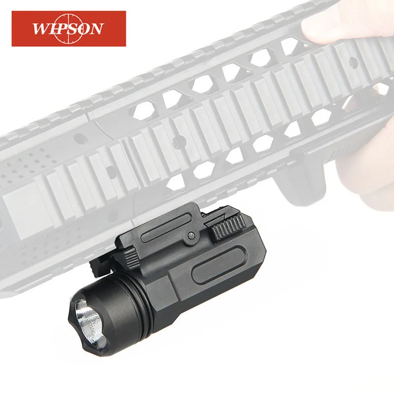 WIPSON LED Shotgun Rifle Glock Gun Flash Light Tactical Torch Flashlight with Release 20mm Mount for Pistol Airsoft