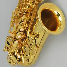 Golden Selmer Alto Sax E flat Electrophoretic gold Saxfone Musical Instruments Free shipping