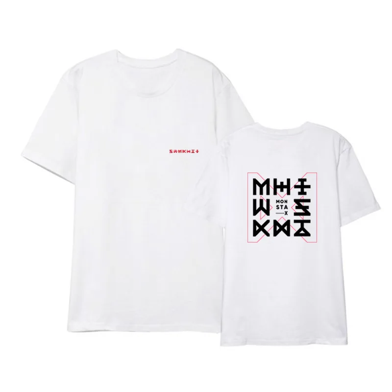 Хлопковая Футболка Kpop MONSTA X футболка JOOHEON IM SHOWNU с коротким рукавом модные летние