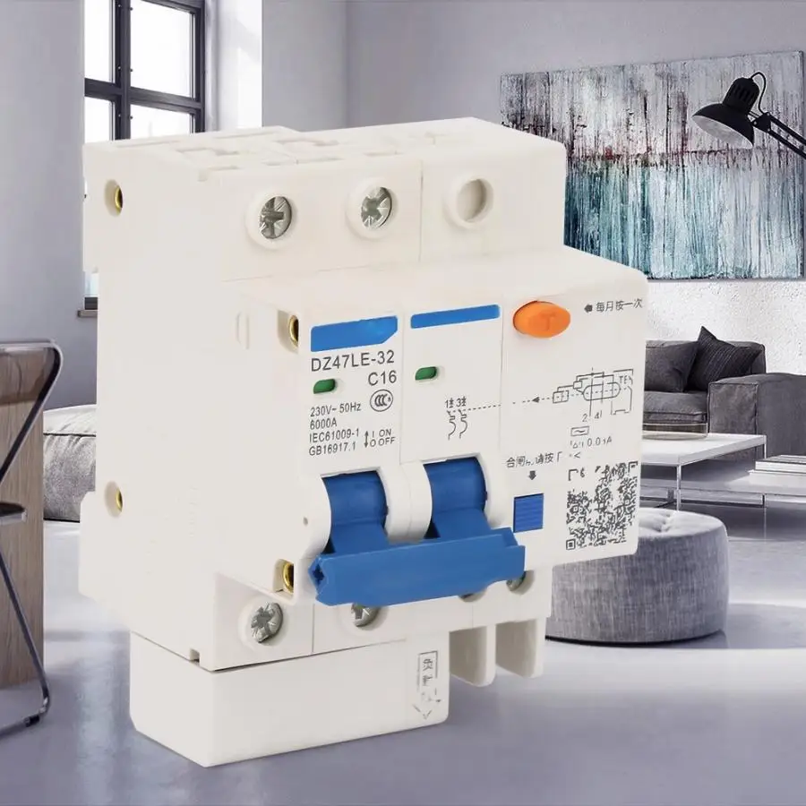 

2P+2 RCBO Residual current Circuit breaker with over and short current Leakage protection DZ47LE-32 C16 230V/16A