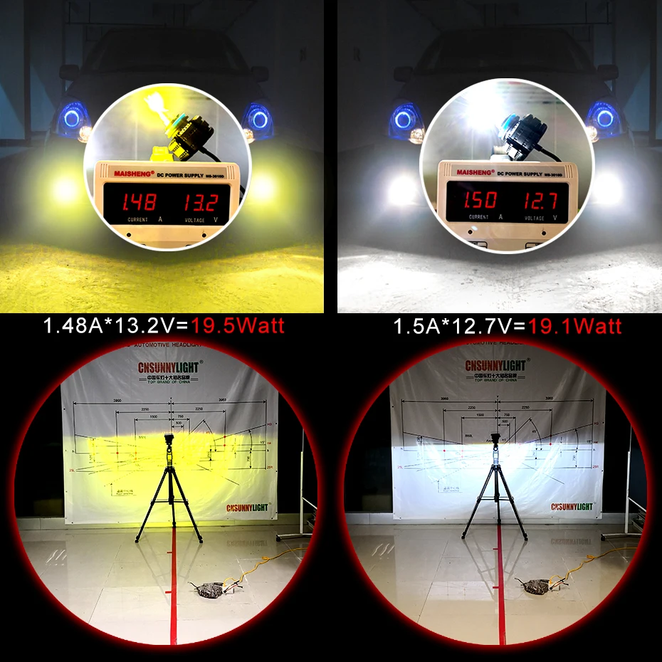  CNSUNNYLIGHT Car Fog Lights B2 Canbus LED H11/H8/H9 9005/HB3 9006/HB4 Bulbs Auto Driving DRL Lamp W - 32997455046