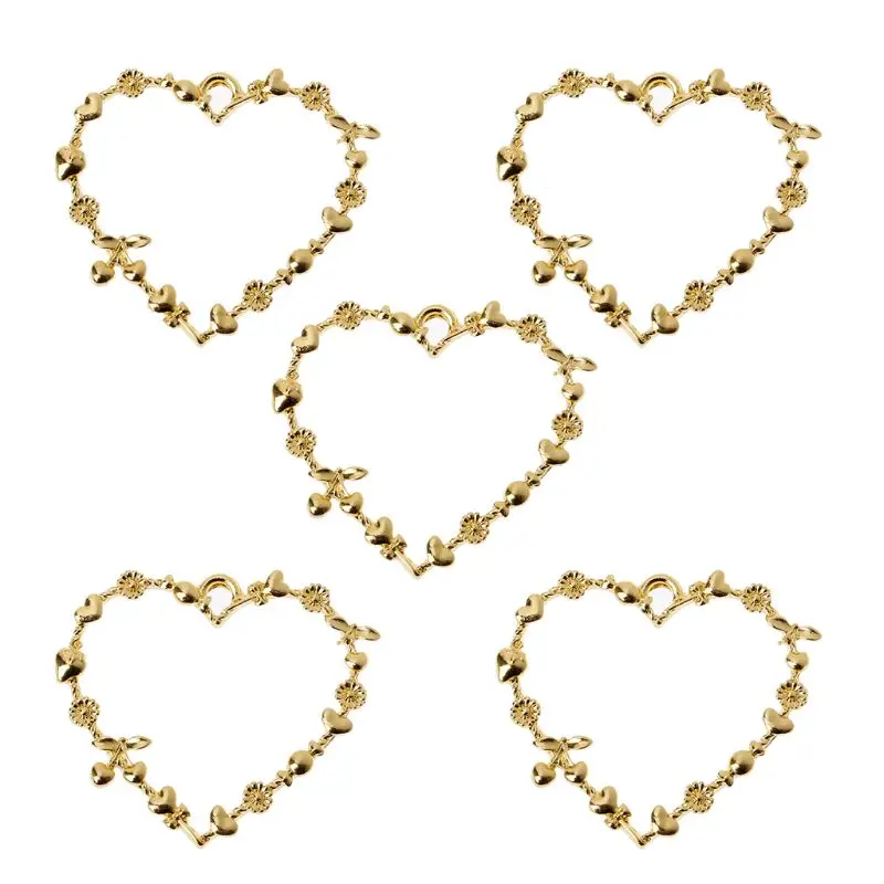 

5Pcs Sweet Heart Blank Resin Frames Pendant Open Bezel Setting Jewelry Making