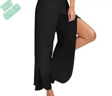 

new fashion Women Plus Size 5xl Trouser casual Pants ankle-length wide leg Pants Female beach pants high waist cotton pant