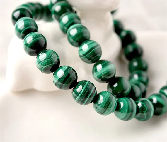 Grade A Natural Malachite Beads, 2