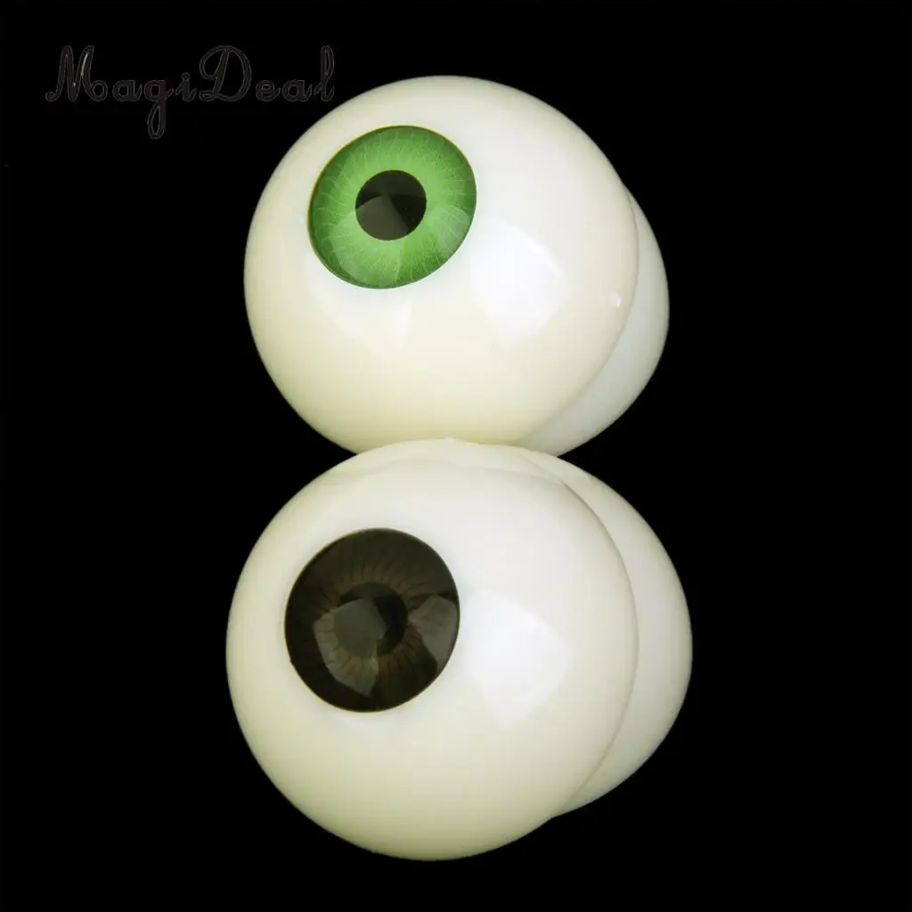 MagiDeal 2 Pairs Plastic Half Round Hollow Eyeballs 30mm for Doll Animal Mask Skull Halloween Prop DIY Craft Toys