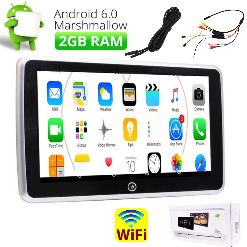 

10.1 Inch TFT LCD Wide Digital Screen Car Headrest Player Quad-Core Android 6.0 Multimedia Entertainment headrest Monitor with