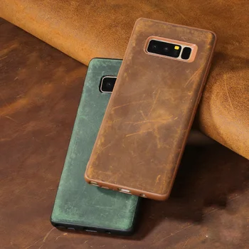 

LANGSIDI Genuine Leather Phone case For Samsung Galaxy s10 Case Crazy Horse leather Back cover For samsung s10 plus case covers