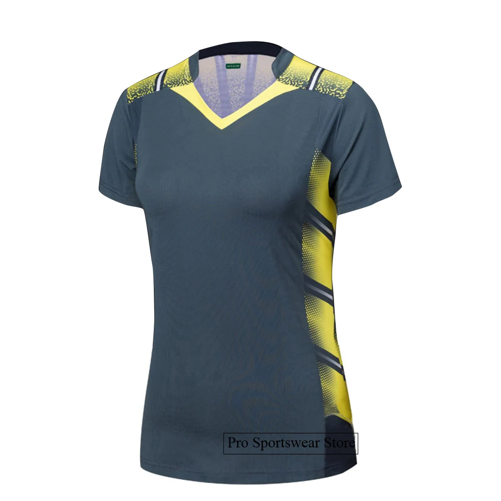 Новые женские теннисные рубашки, женская спортивная рубашка для бадминтона, рубашки для настольного тенниса, быстросохнущие спортивные тренировочные рубашки для спортзала - Цвет: W1031