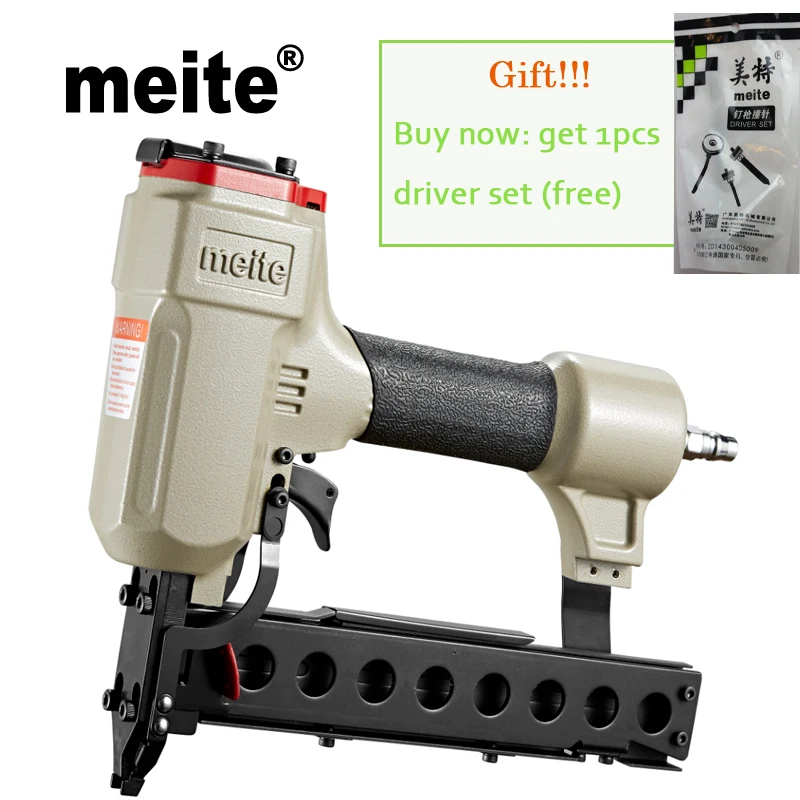Meite 440KB pneumatic nail gun 1/4" 18GA crown 5.8mm medium wire