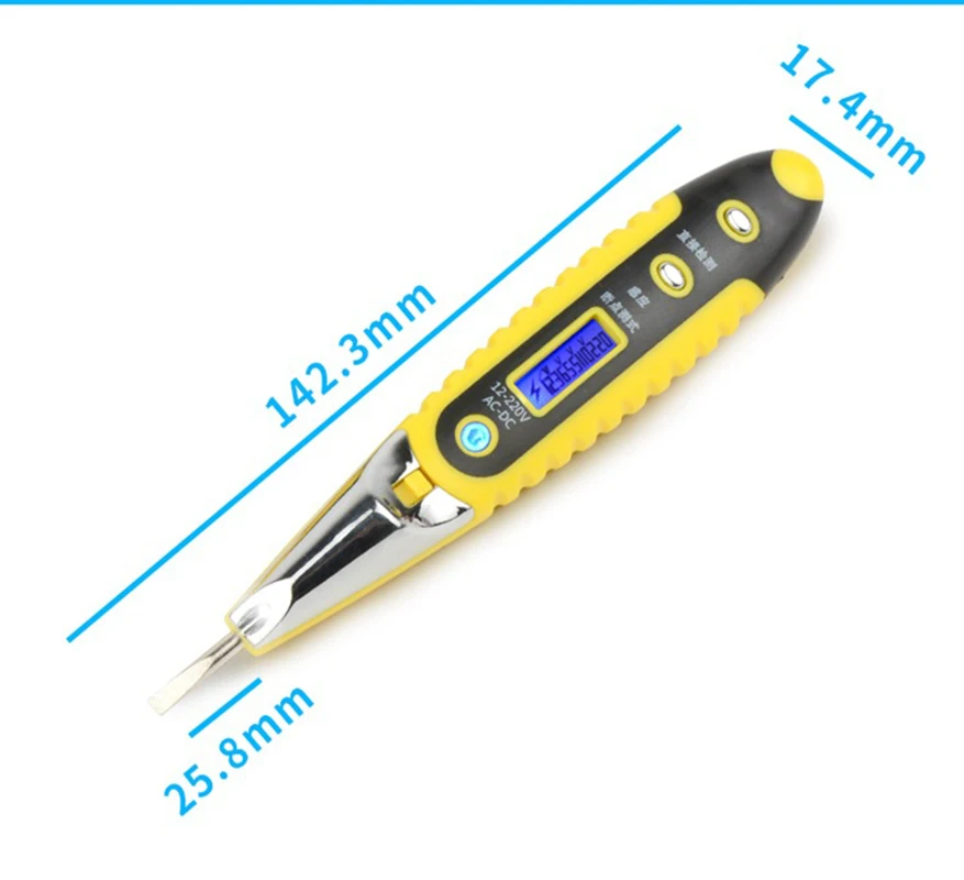 1 шт. Бесконтактный Электрический тестер ручка цифровой тестер датчика детектора напряжения ручка 12~ 220 В со светодиодный светильник индикатор напряжения