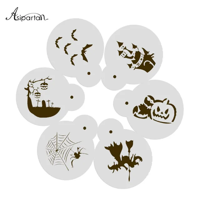 Best Price Asipartan 6pcs/set Coffee Pull Flower Mold DIY Pumpkin Spider Halloween Serie Sugar Sieve Mold Creative Coffee Pull Flower Mold Best Price Asipartan 6pcs/set Coffee Pull Flower Mold DIY Pumpkin Spider Halloween Serie Sugar Sieve Mold Creative Coffee Pull Flower Mold