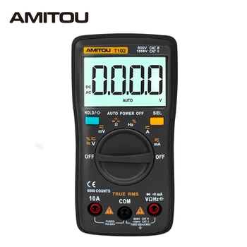 

AMITOU T102 Multimeter Back light AC/DC Ammeter Voltmeter Auto Recognition Ohm Frequency Diode Resistance Capacitance Tester