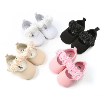 

Baby Girl Princess Shoes Hot Moccs Cotton Fabric Soft Soled Anti-slip Shoes Infant Toddler Girl Flower Shoes First Walkers.CX72C