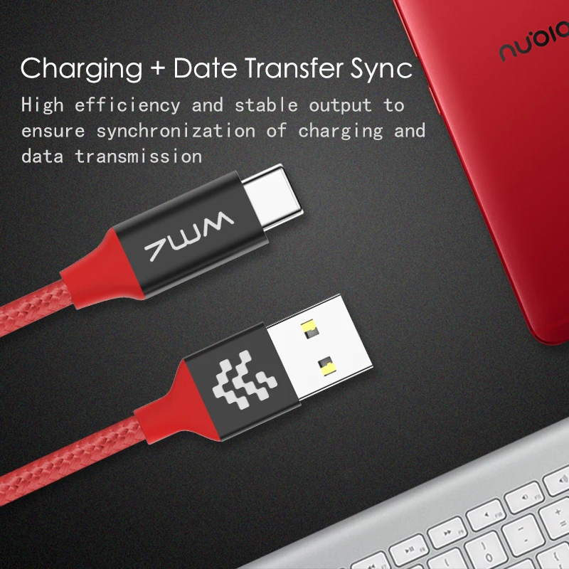 WMZ USB Универсальное двойное Автомобильное зарядное Порты автомобиля Зарядное устройство+ 1 м красная плетеная Тип-C USB Дата-кабель для мобильных телефонов Xiaomi5 6 One Plus 3 One Plus 3T LG G5