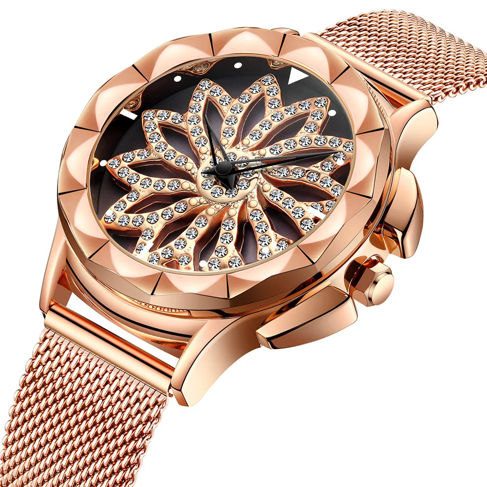 

women watch BIDEN womens watches luxury rose gold diamond ladies wristwatches stainless steel Citizen movement waterproof clocks