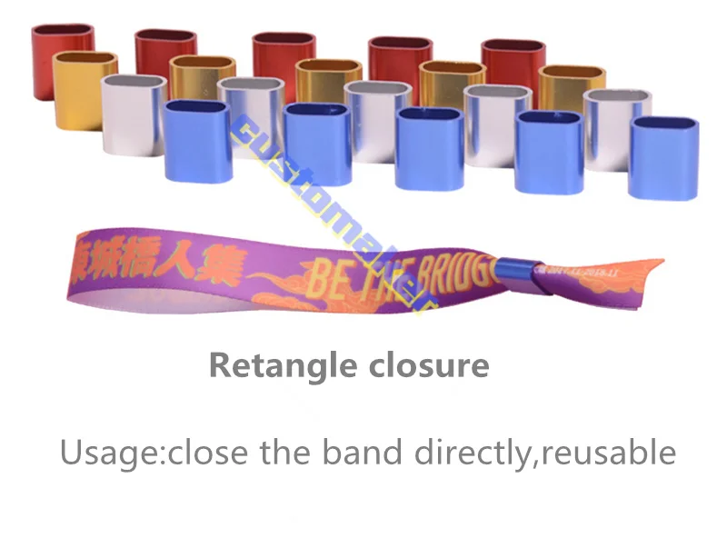 customized band with metal closure