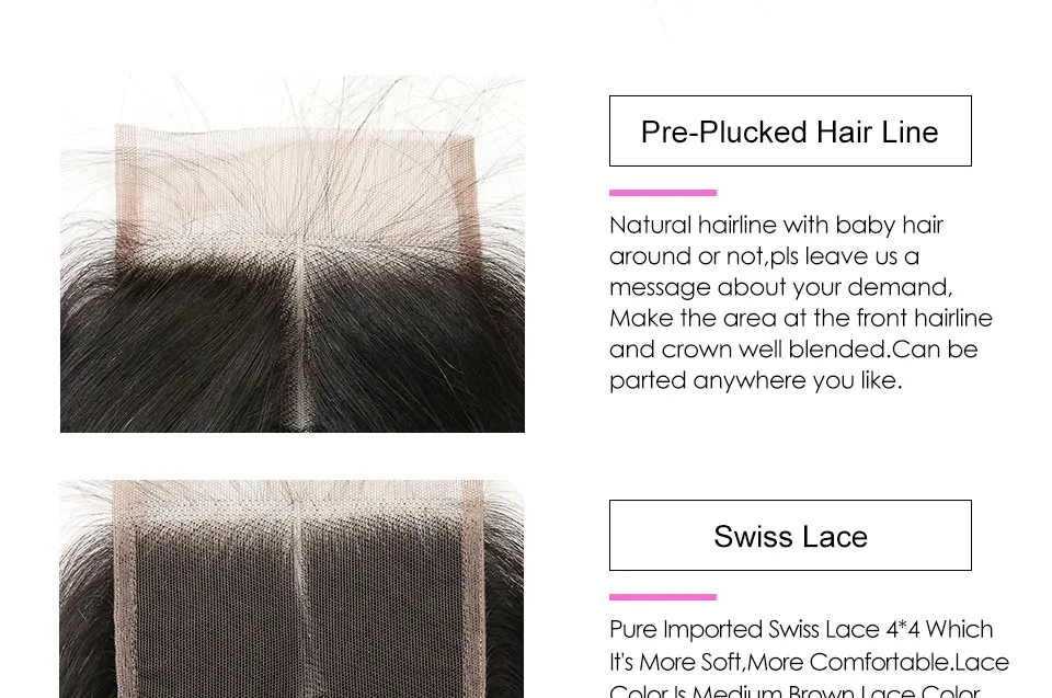 Hair Villa Peruvian Straight Human Hair 3 Bundles Hair Weave With Closure Straight Hair Bundles With Closure Remy Hair Weave (17)