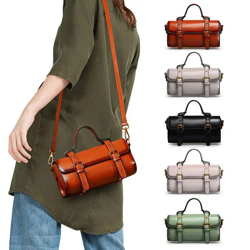 

Retro Genuine Leather Handbag Women Shouder Bag Messenger bags Female Causal Totes Top-Handle Bags Luxury Cross Body Designer 4