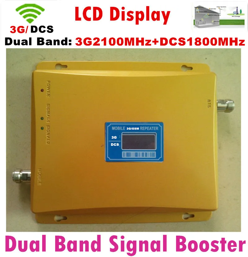 

High Quality 2g 3g 4g repeater Gain 65DB DCS/3G Cell Phone repeater Dual Band 1800/2100 mhz GSM mobile signal booster amplifier