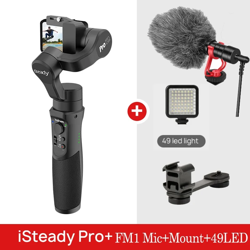 Hohem iSteady Pro 2/Pro брызгозащищенный ручной карданный стабилизатор для Gopro Hero Osmo Action SJCAM YI камера для iPhone huawei - Цвет: Черный