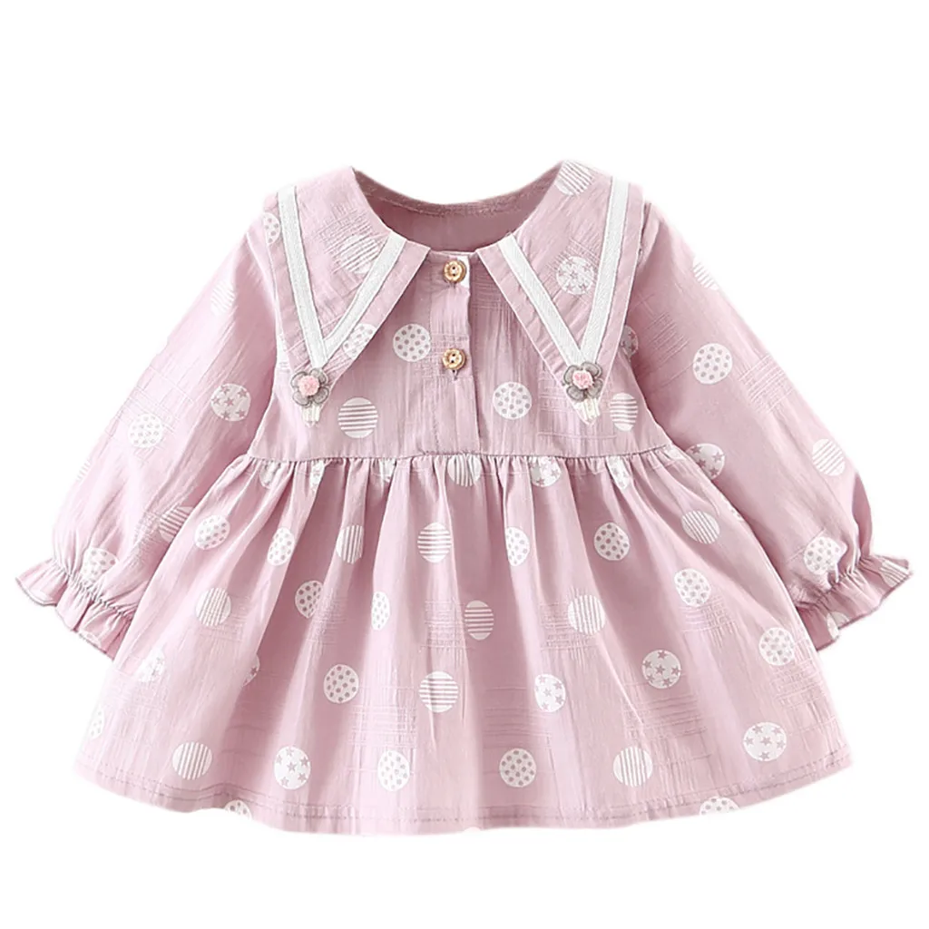 

SAGACE baby Dress Toddler Kids Baby Girls Long Sleeve Flower Print Clothes Party Princess Dress princess dress for girls kids