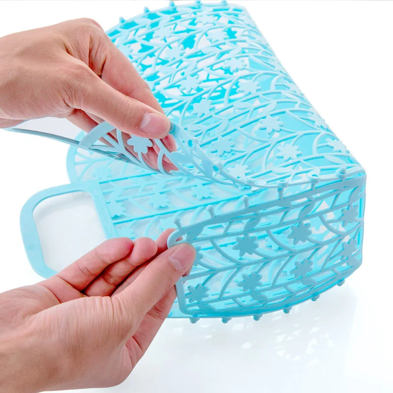 Горячая складной полый стакан в ванной корзине пластиковые ручные корзины для ванной комнаты портативный органайзер чехол товары для дома