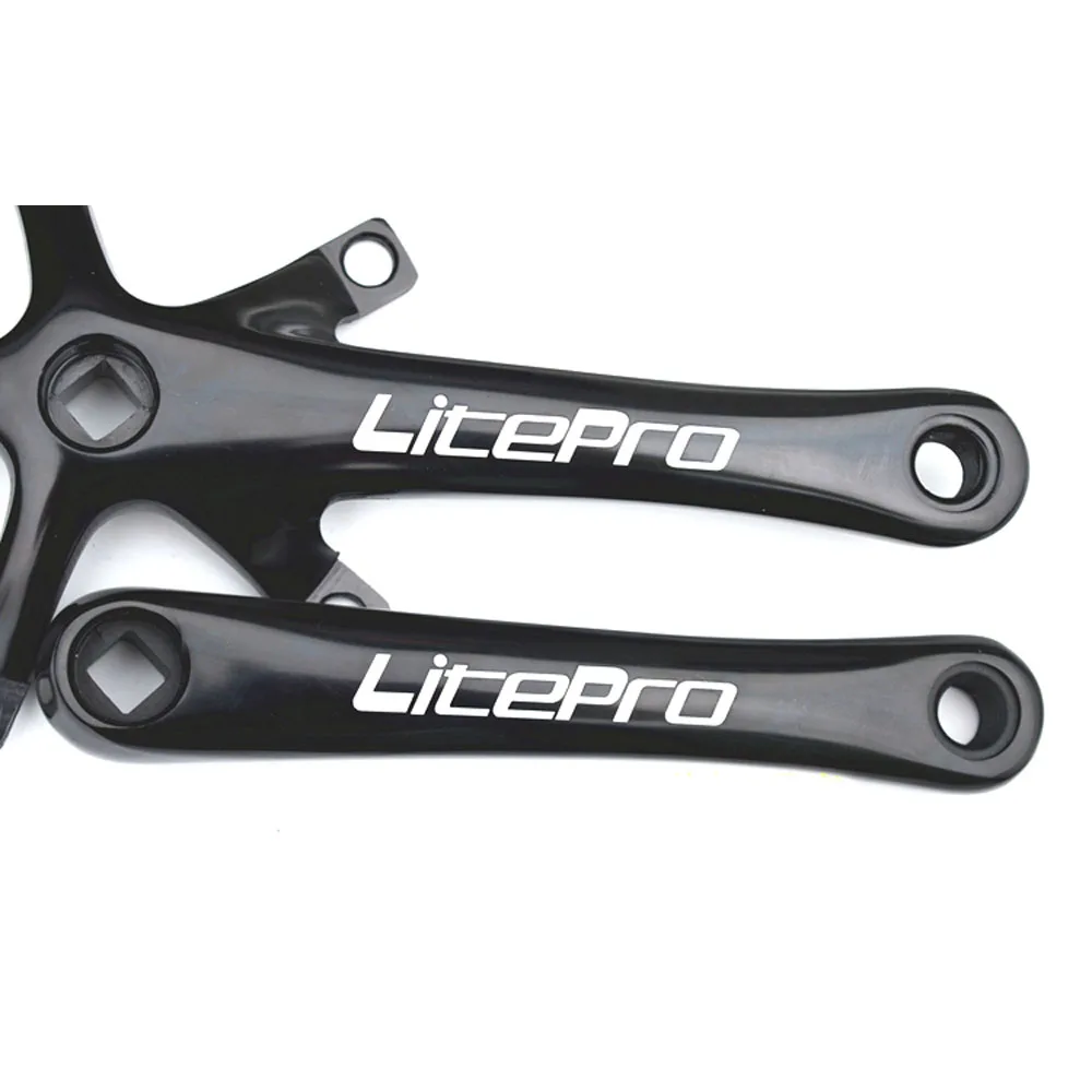 Litepro 53 T/56 T/58 T 130BCD BMX складной велосипед, цепное колесо 7075, 170 мм, квадратный конус, коленчатый набор, модифицированный, для дорожного велосипеда, кривошипный набор - Цвет: black crank