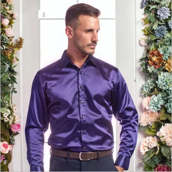 

Hot !! men silk casual Shirt Plus velvet thick warm shirt High quality Custom Fit long Sleeve men dress Shirts camisa masculina