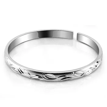 

Women fashion bracelets.solid 925 Sterling silver bracelet carved decorative pattern.adjust the size Wholesale silver jewelry