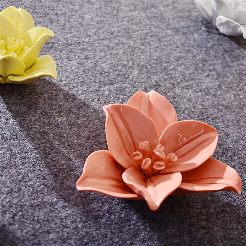 

Ceramic orchid wall decorative plates porcelain flower home decorations accessories wall decor 3D hanging pendant
