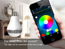 Smart Phone App Controlled LED Light Bulb Bluetooth Speaker Music Player Dimmable Lamp Multi-color Changing Free Shipping