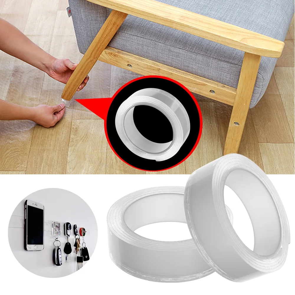 

1x300cm No residue sticky grip Gel transparent double-sided tape Nano non-slip tape House sticker adhesive wall tapes
