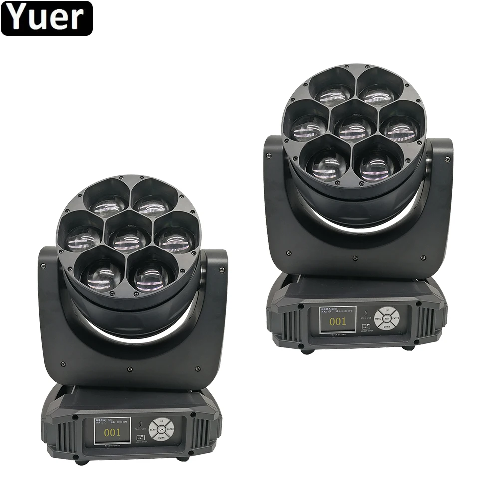 

2Pcs/Lot New Zoom 7x40W Bee Eye Moving Head Light RGBW 4IN1 Beam Wash 2IN1 Moving Head Lights DMX512 For Stage DJ Disco Wedding