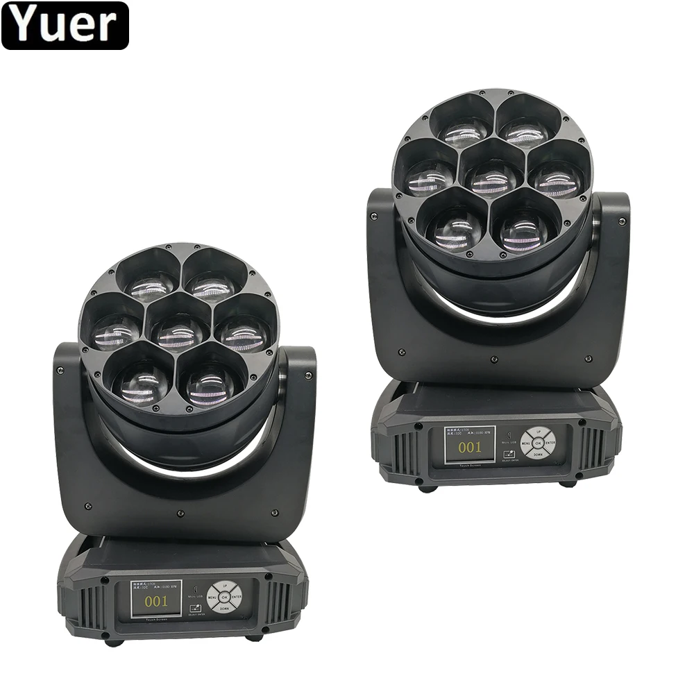 2Pcs/Lot New Zoom 7x40W Bee Eye Moving Head Light RGBW 4IN1 Beam Wash 2IN1 Moving Head Lights DMX512 For Stage DJ Disco Wedding