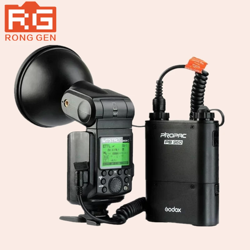 

New Godox WITSTRO AD360II TTL 360W/S Wireless Power Control Outdoor Flash Light + PB960 Battery Pack Kit Black for Canon N