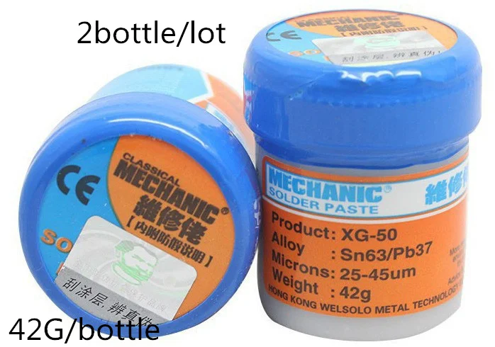 2PCS Lot MECHANIC Solder Flux Paste Soldering Tin Cream Sn63 Pb37 XG 50 XG 80 XG