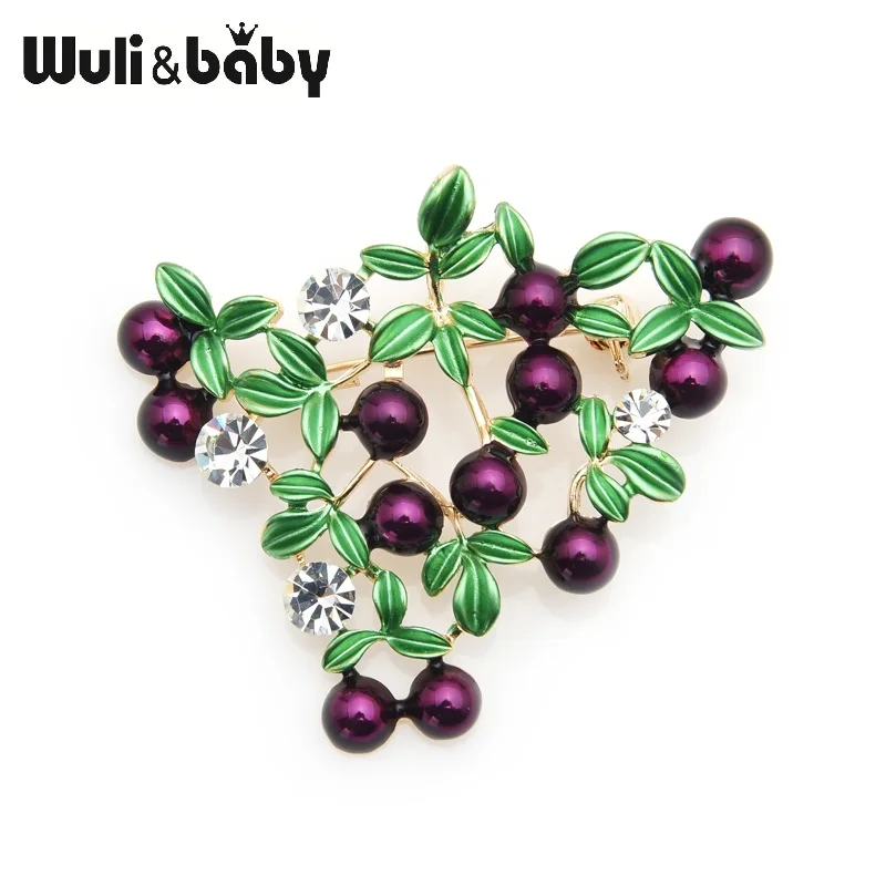 Wuli& baby фиолетовая Клюква эмалированные Броши женская любовь фрукты свадебная брошь булавки