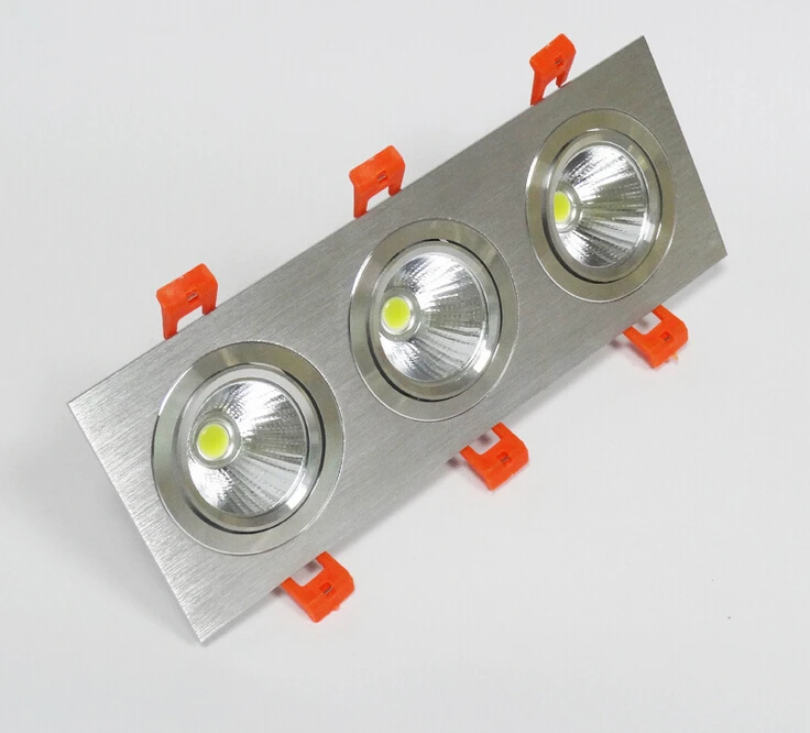 

Free Shipping 3*9W dimmable led recessed down lights 2700-7000K for home with led driver 85-265V