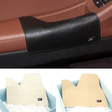 Estilo do carro Interior do Lado Esquerdo Condução Vaca Couro apoio de Braço Da Porta Tigela Alça Puxar Proteção Capa para BMW Série 5 F10 2011-2017