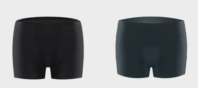 2 шт xiaomi Air sensation Мужское нижнее белье 3D бесшовные волокна легкие дышащие штаны квадратные шорты - Цвет: Black dark green L