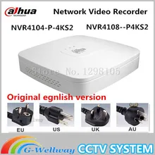 Original egnlish version dahua POE NVR 4/8CH 1U 4PoE Network Video Recorder NVR4104-P-4KS2 NVR4108-P-4KS2