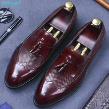 QYFCIOUFU Formal Man Tassel Dress Office Shoes Genuine Leather Designer Oxfords Luxury Brand Comfortable Men's Handmade Footwear QYFCIOUFU Formal Man Tassel Dress Office Shoes Genuine Leather Designer Oxfords Luxury Brand Comfortable Men's Handmade Footwear