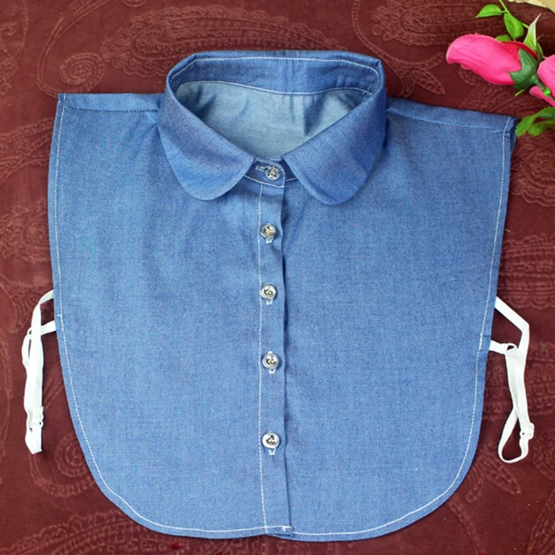 Fake Collar Shirt Vintage Blue Jeans Detachable Collar Vintage False